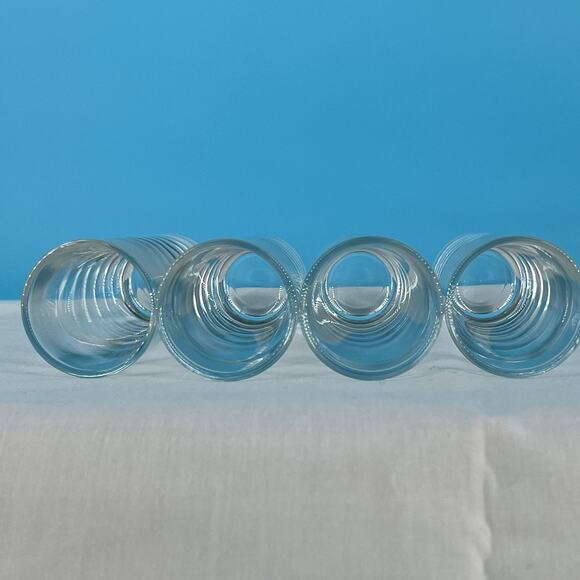 Heavy Base Tall Shot Glass Shooter Set of Four Clear Cylindrical Shot Glasses - Picture 4 of 7